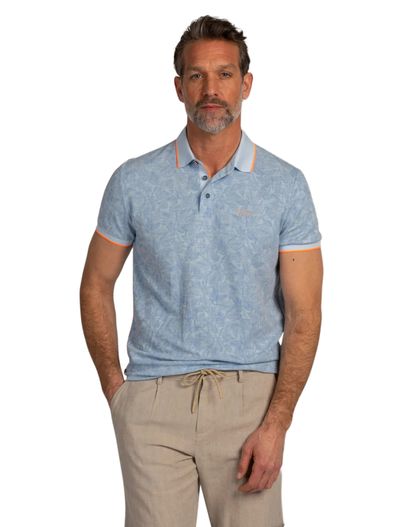 New Zealand Poloshirt New Zealand lichtblauw geprint korte mouw