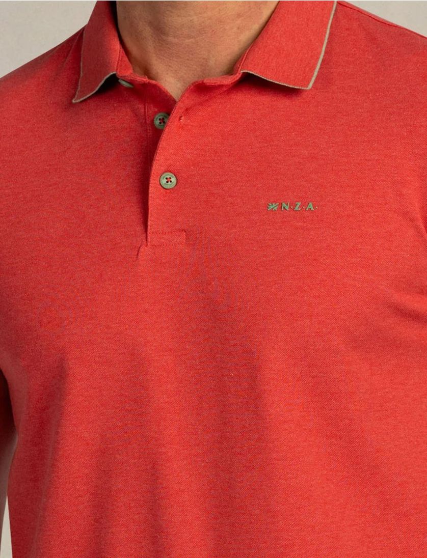 Poloshirt New Zealand rood korte mouw 3 knoops