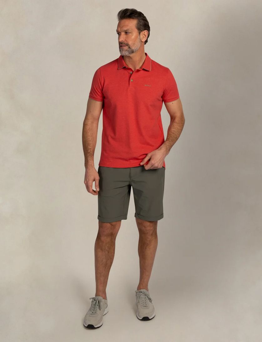 Poloshirt New Zealand rood korte mouw 3 knoops