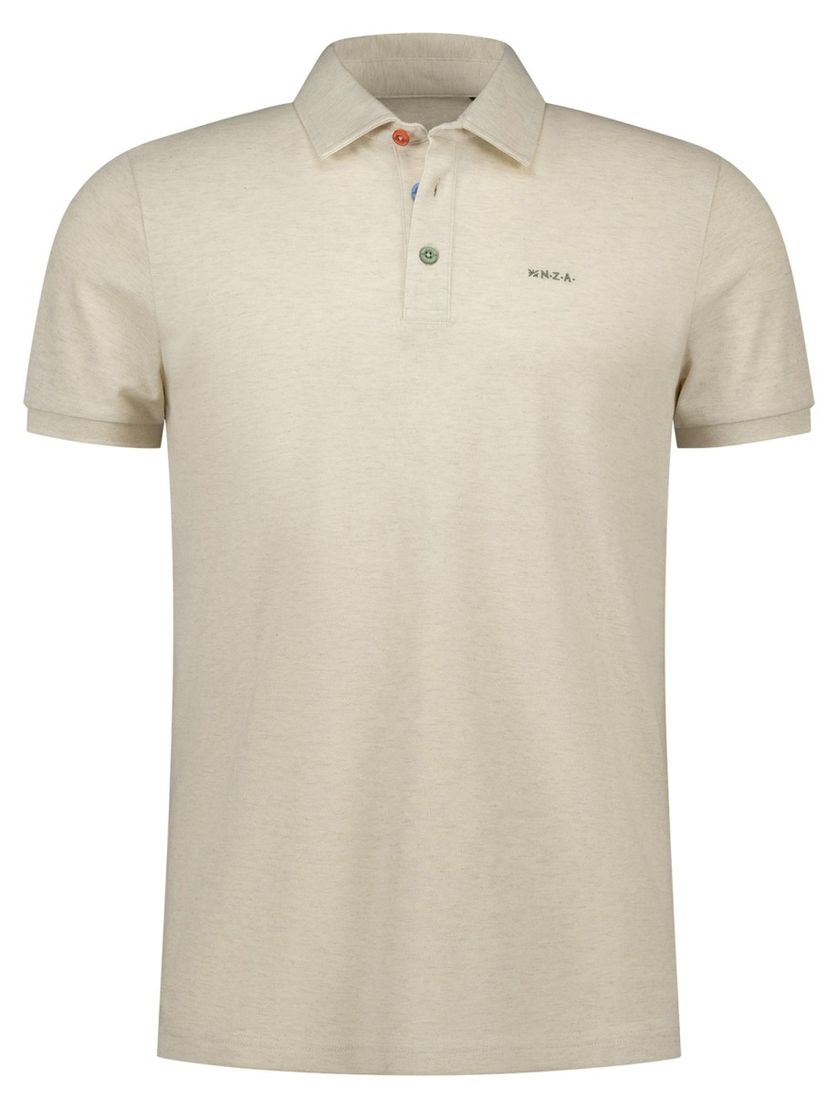 Polo New Zealand beige korte mouw 3 knoops