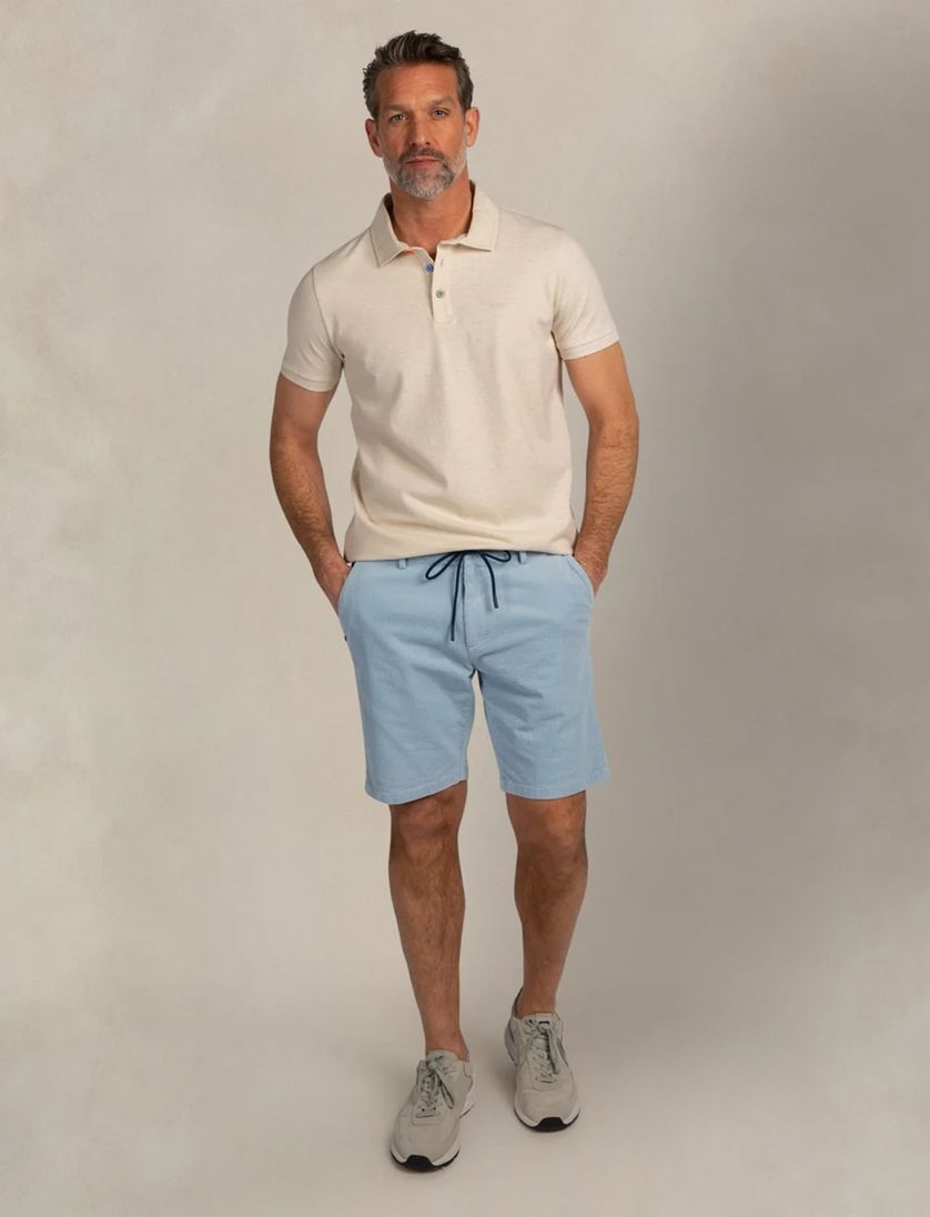 Polo New Zealand beige korte mouw 3 knoops