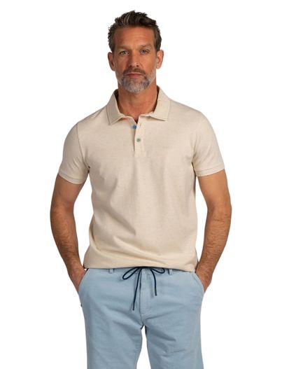 New Zealand Polo New Zealand beige korte mouw 3 knoops