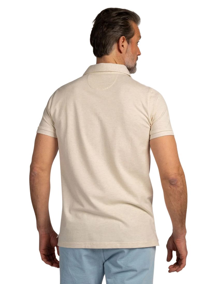 Polo New Zealand beige korte mouw 3 knoops