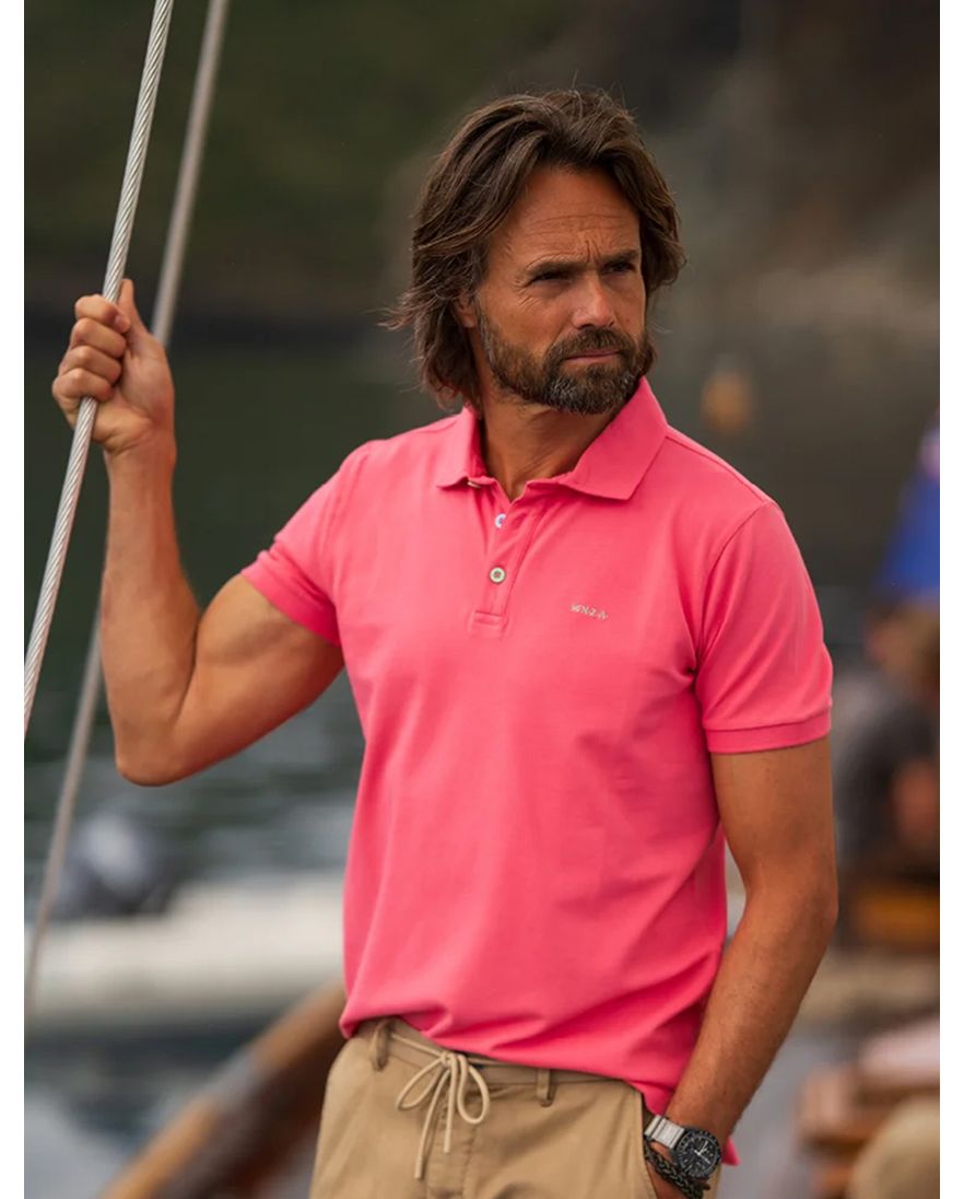 Roze poloshirt New Zealand normale fit