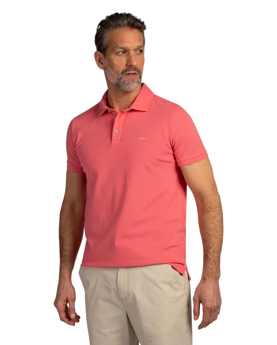 Roze poloshirt New Zealand normale fit