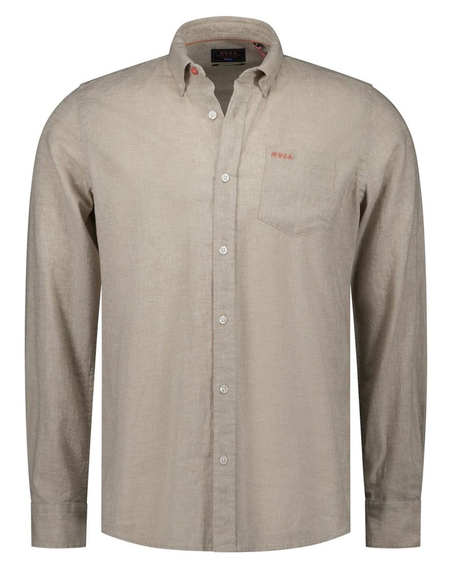 Beige overhemd New Zealand button down boord