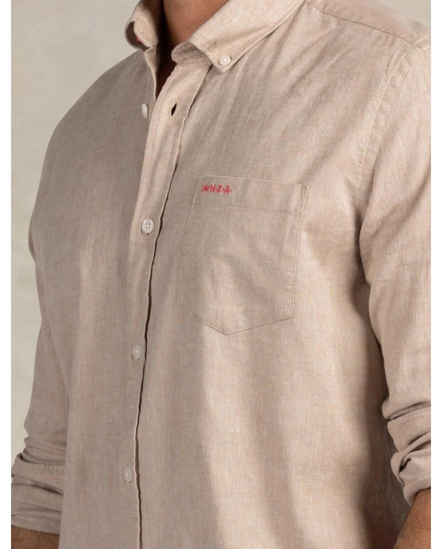 Beige overhemd New Zealand button down boord