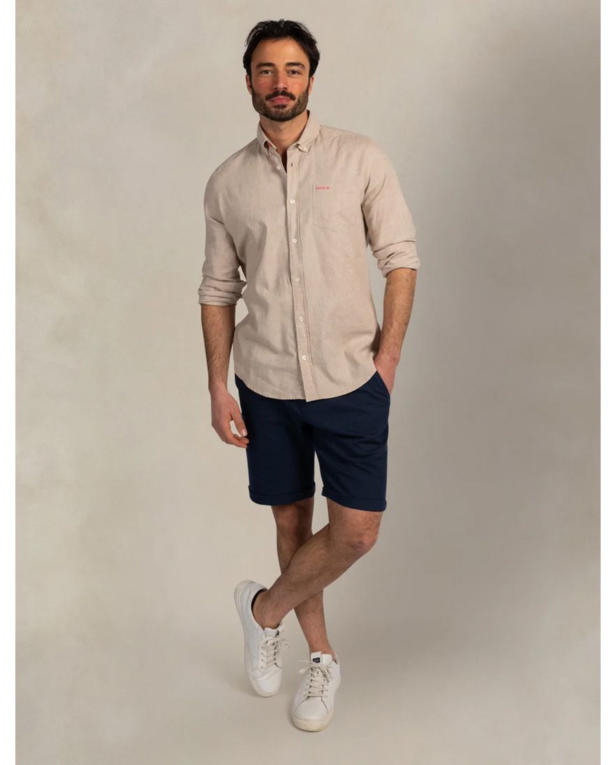 Beige overhemd New Zealand button down boord