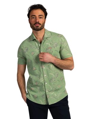 New Zealand Groen overhemd New Zealand geprint normale fit