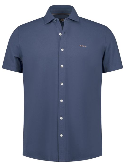 New Zealand casual overhemd donkerblauw katoen