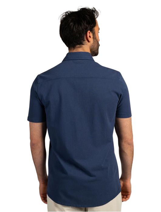 New Zealand casual overhemd donkerblauw katoen