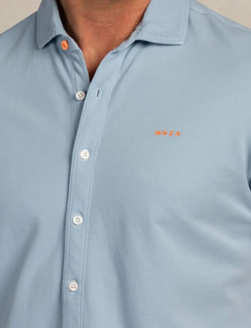 Lichtblauwe casual katoenen overhemd New Zealand