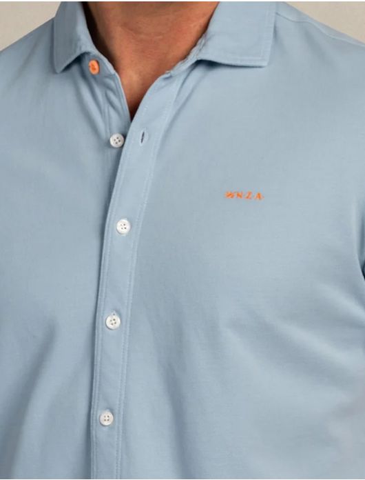 New Zealand casual overhemd lichtblauw katoen