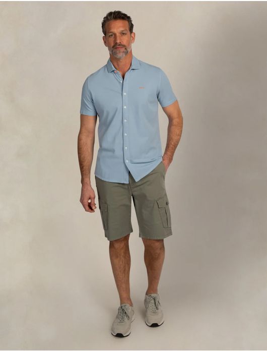 New Zealand casual overhemd lichtblauw katoen