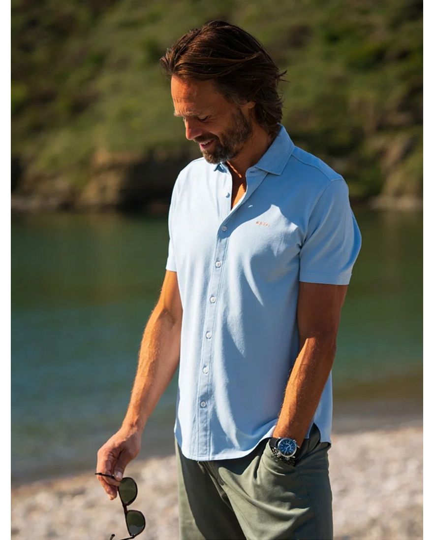 Casual New Zealand overhemd lichtblauw katoen