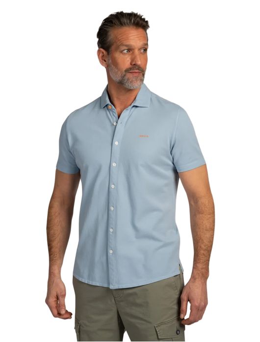 New Zealand casual overhemd lichtblauw katoen