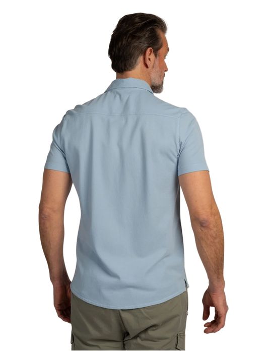 New Zealand casual overhemd lichtblauw katoen