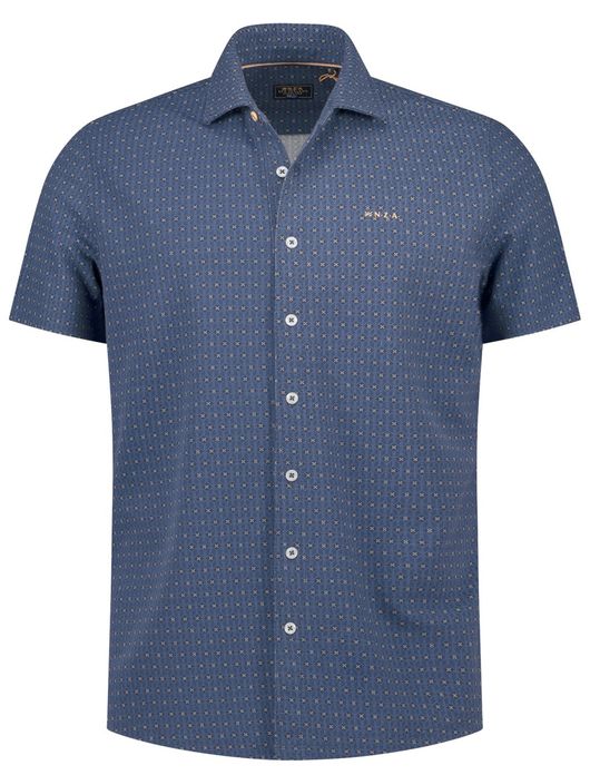 New Zealand casual overhemd blauw geprint