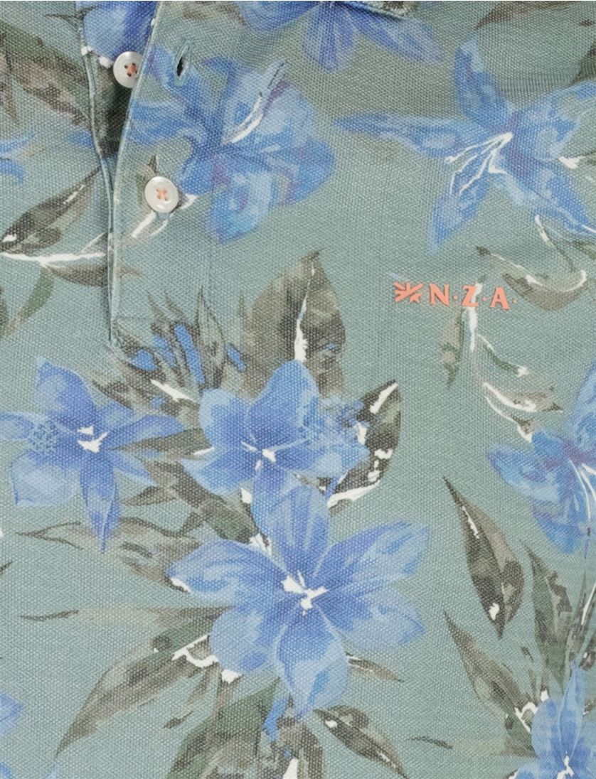 Geprint poloshirt NZA groen