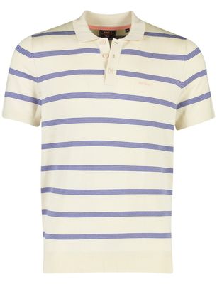 New Zealand Poloshirts NZA creme met blauwe strepen