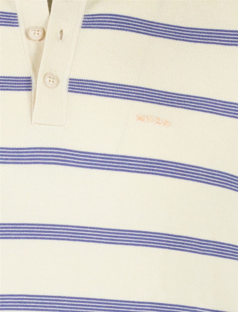 Poloshirts NZA creme met blauwe strepen