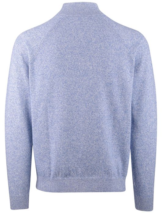 New Zealand trui half zip blauw gemeleerd