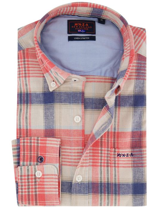 New Zealand overhemd rood geruit normale fit
