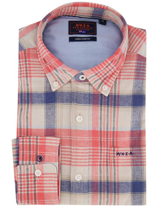 New Zealand overhemd rood geruit normale fit