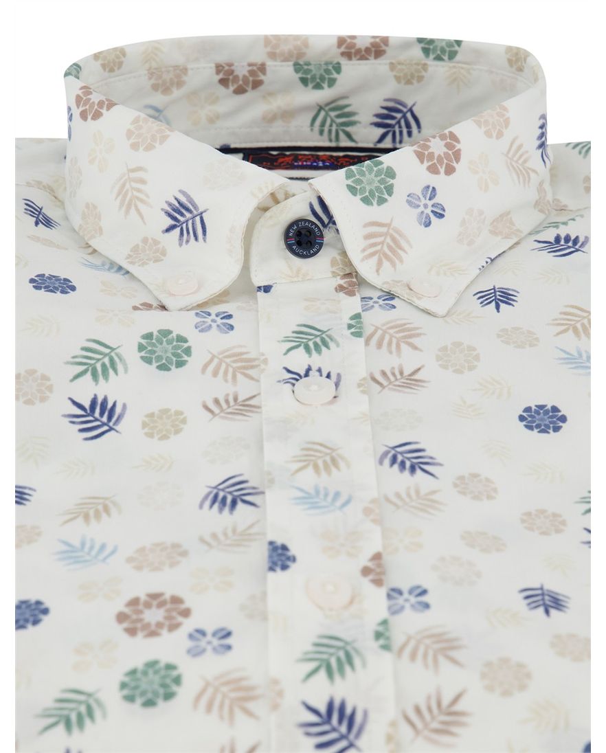 Beige geprint overhemd New Zealand normale fit