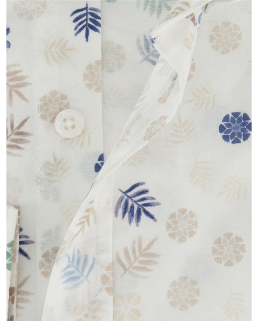 Beige geprint overhemd New Zealand normale fit