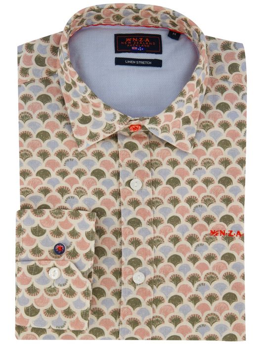 New Zealand overhemd groen geprint normale fit