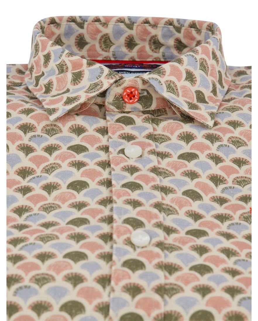 groen overhemd geprint New Zealand normale fit