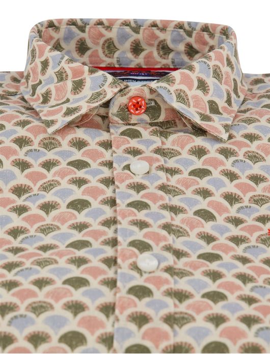 New Zealand overhemd groen geprint normale fit