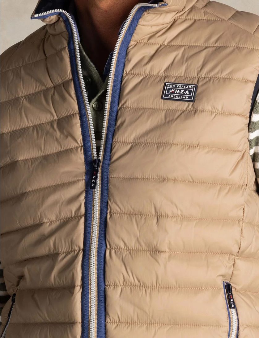 Bodywarmer New Zealand normale fit waterdicht beige