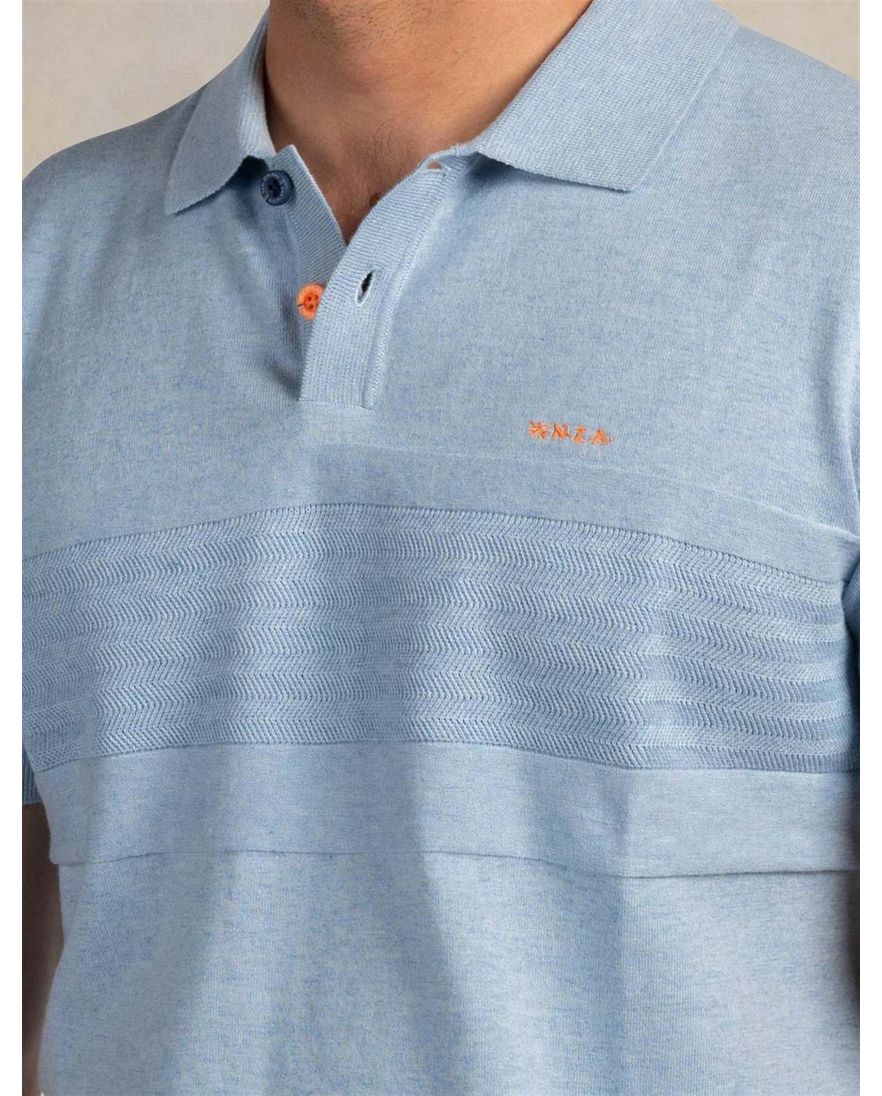 Lichtblauwe polo New Zealand korte mouw 2 knoops