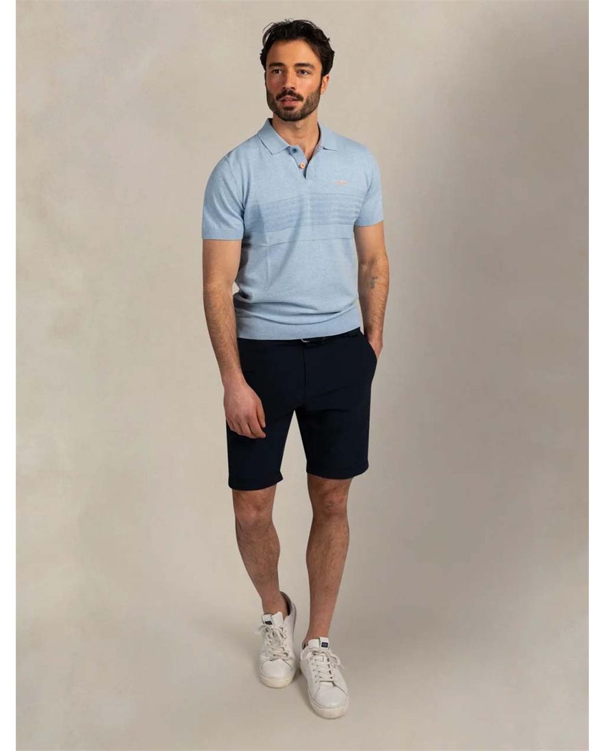 Lichtblauwe polo New Zealand korte mouw 2 knoops