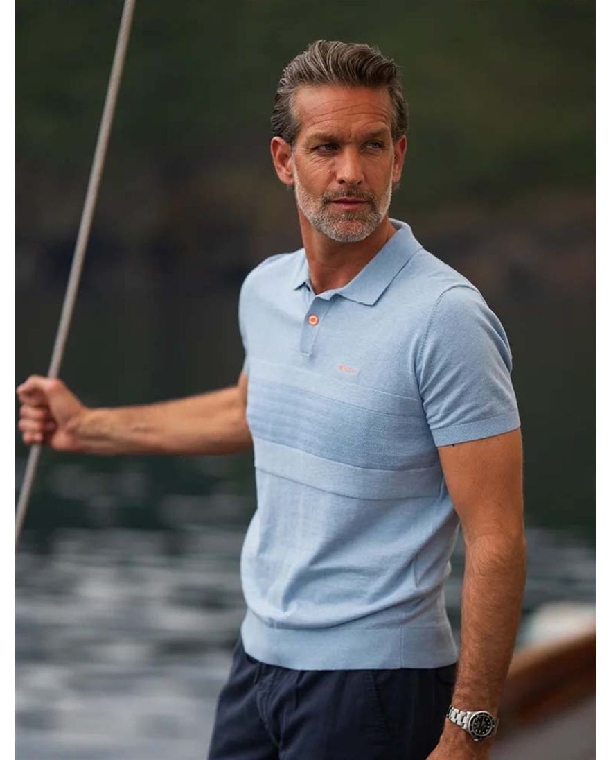 Lichtblauwe polo New Zealand korte mouw 2 knoops