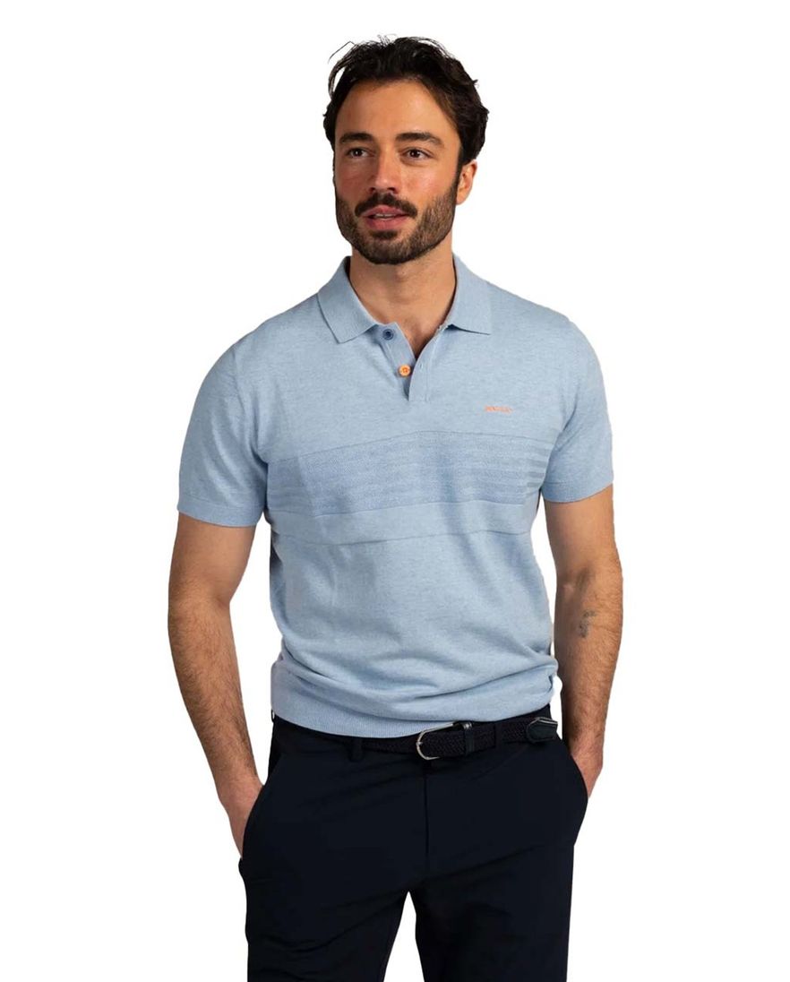 Lichtblauwe polo New Zealand korte mouw 2 knoops