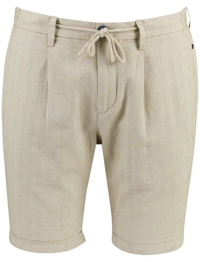 New Zealand Beige linnen bermuda New Zealand effen omslag