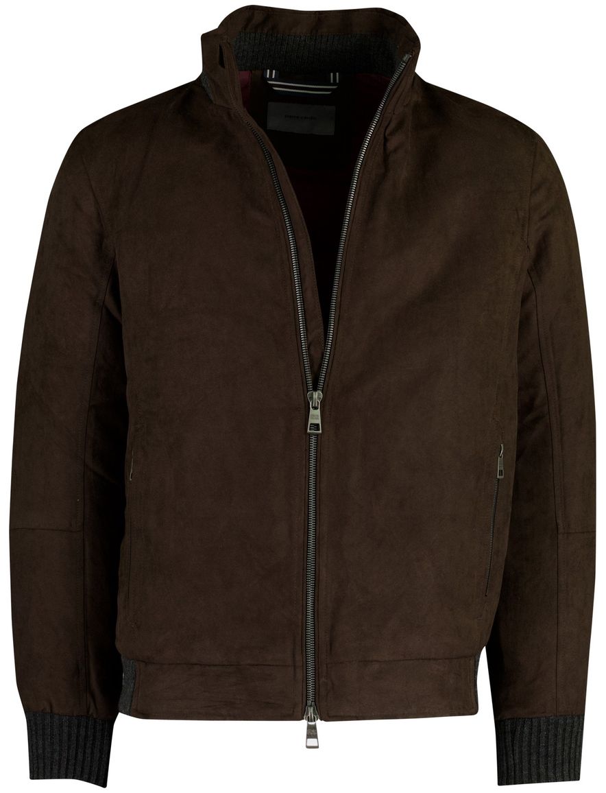 Pierre Cardin Tussenjas bruin suede look gevoerd