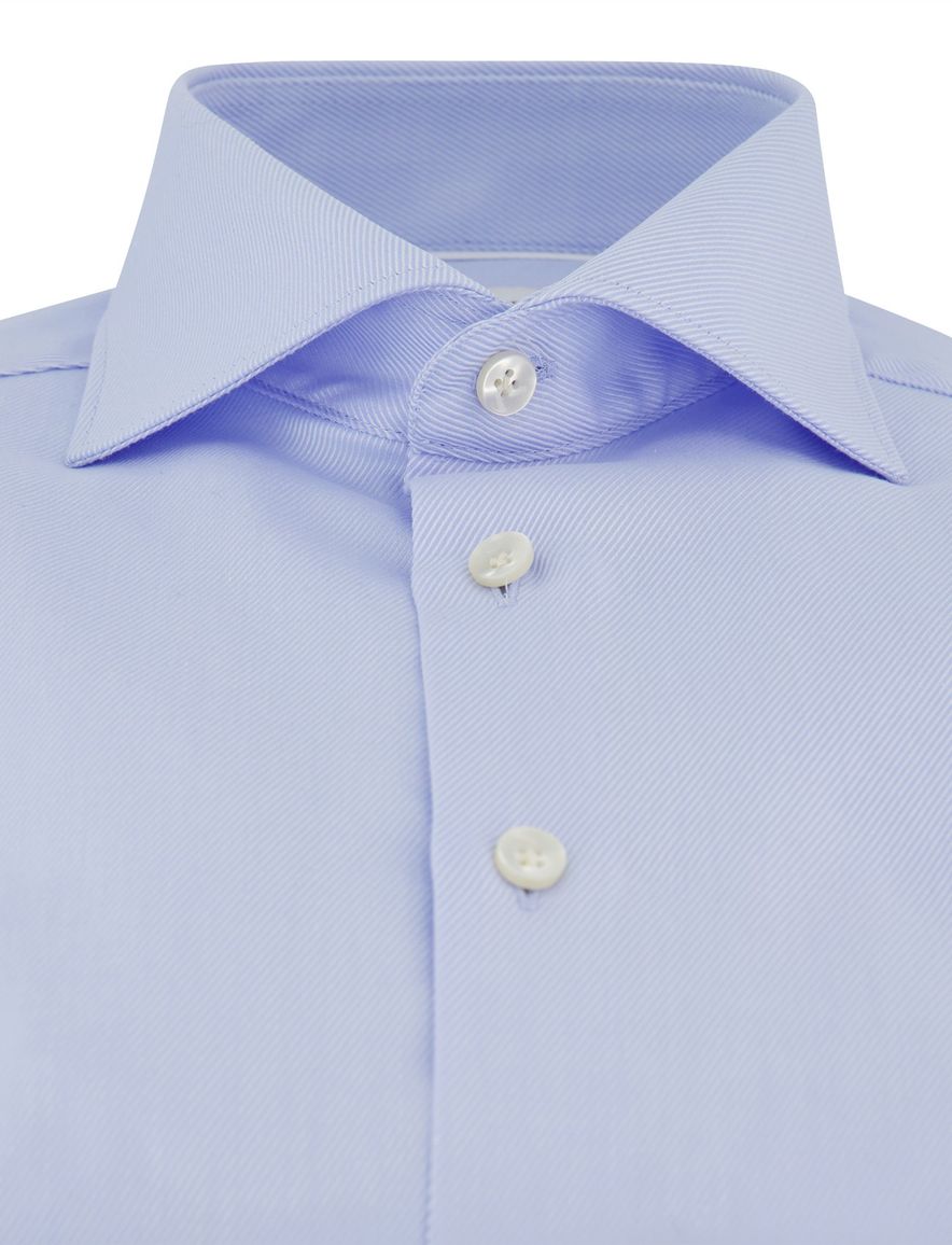 Tailored fit John miller overhemd lichtblauw strijkvrij