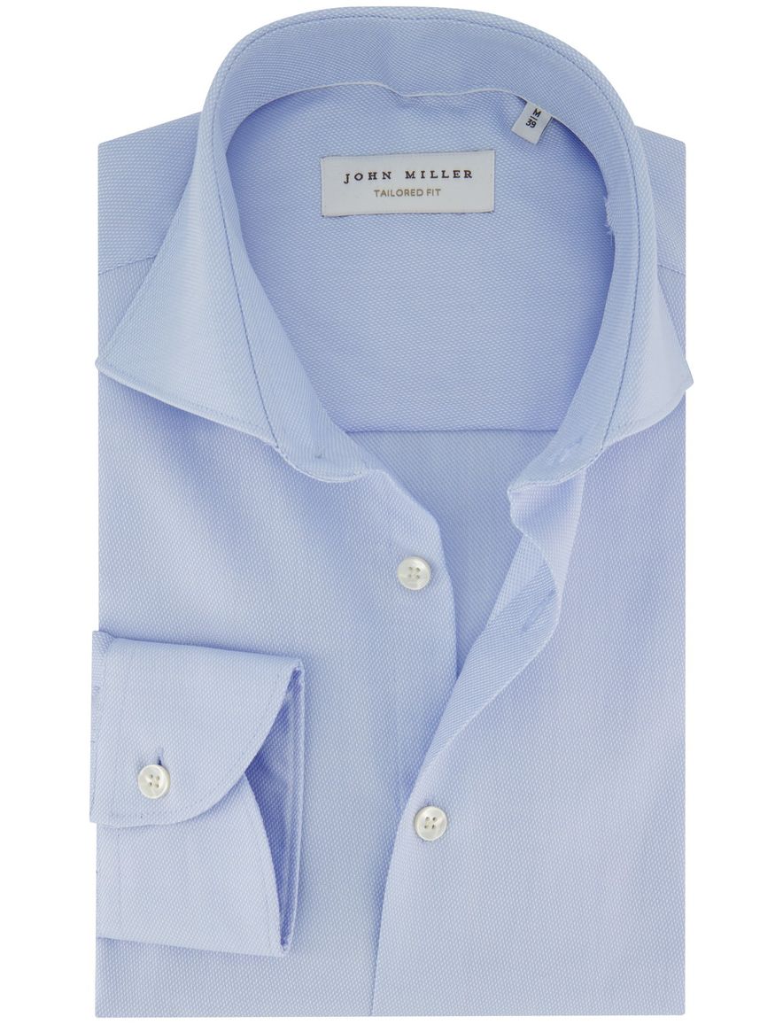 John Miller Tailored Fit overhemd lichtblauw effen strijkvrij