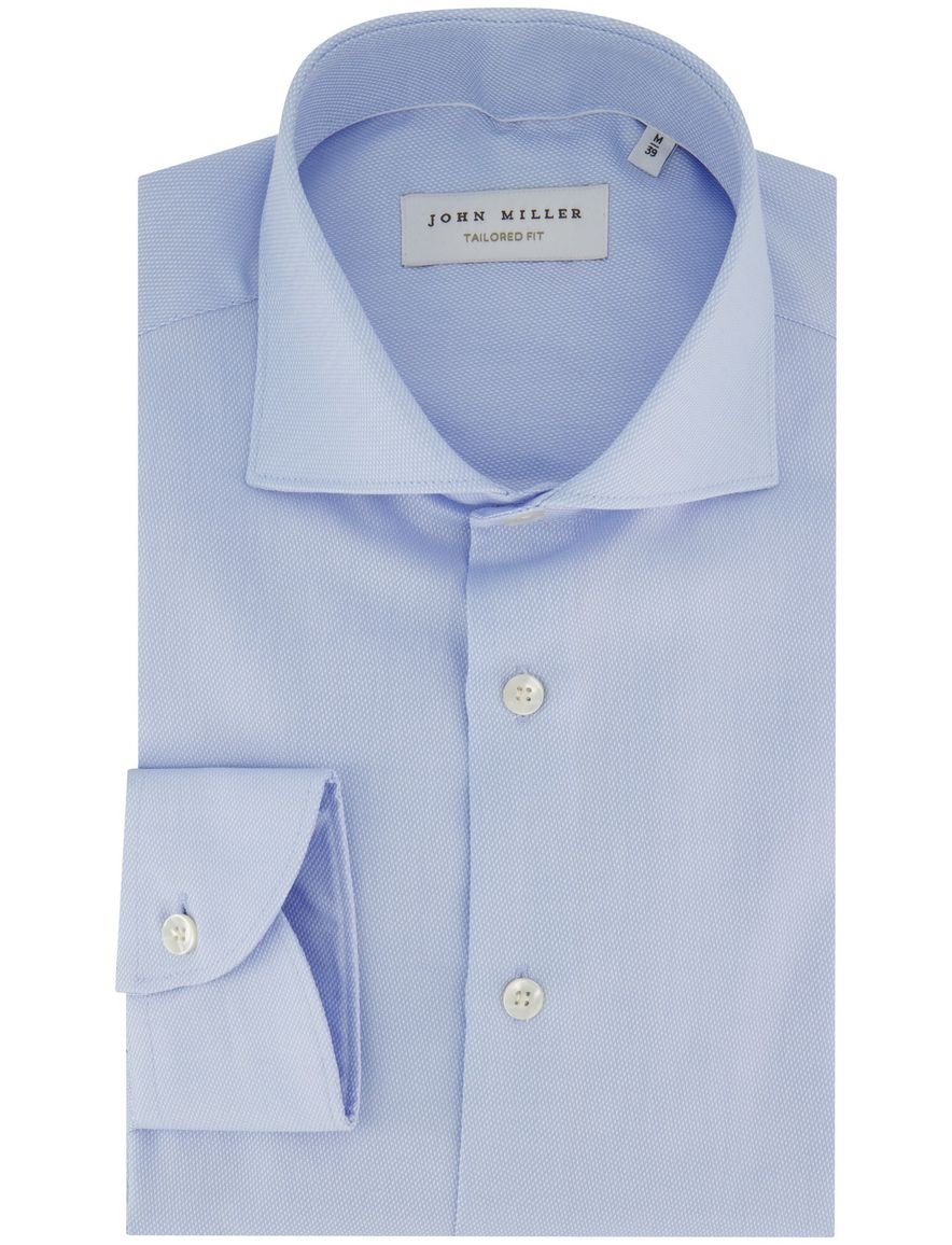 John Miller Tailored Fit overhemd lichtblauw effen strijkvrij