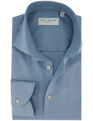 John Miller John Miller overhemd tailored fit blauw wide spread