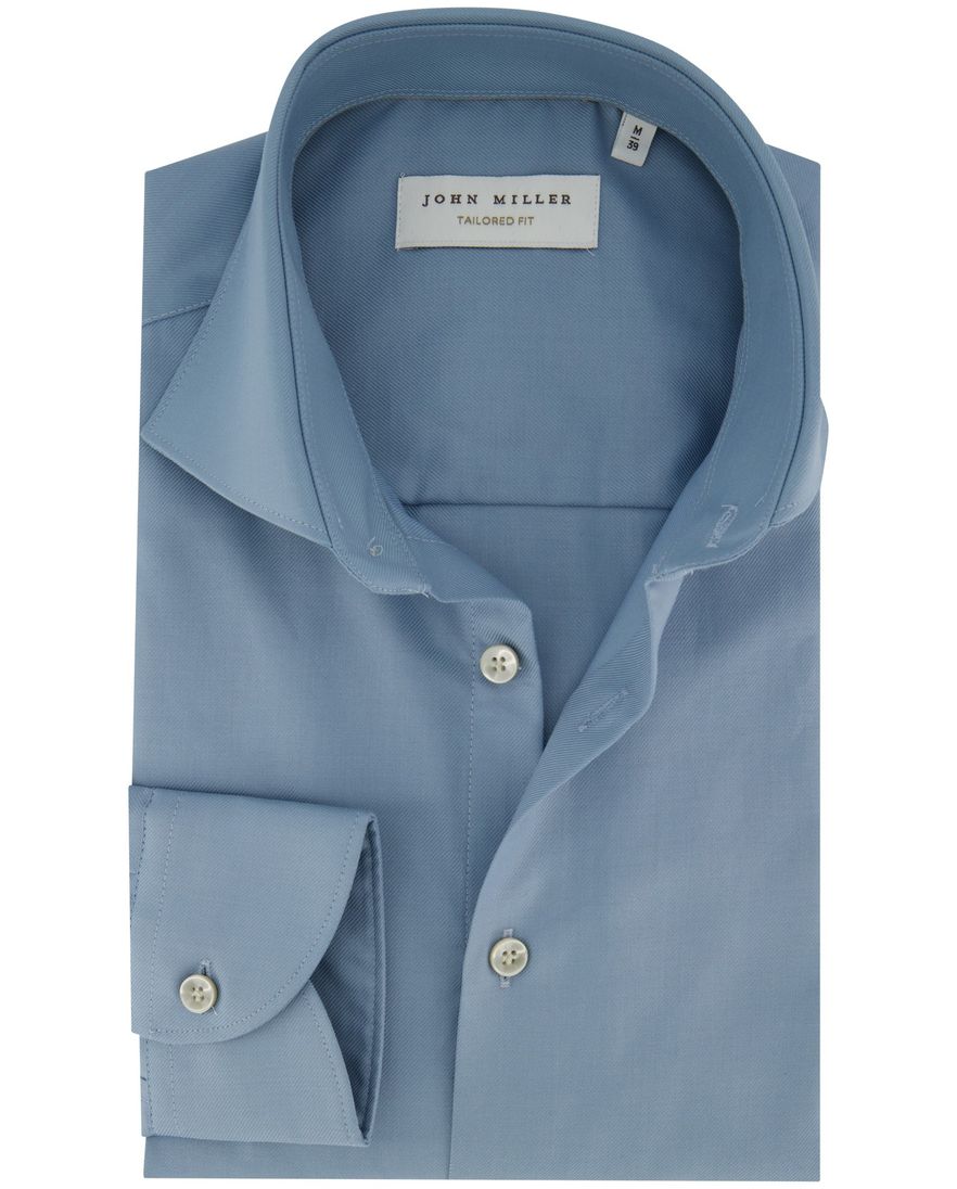 Normale fit John miller overhemd strijkvrij blauw
