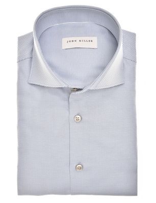 John Miller Blauw overhemd John Miller Tailored Fit katoen