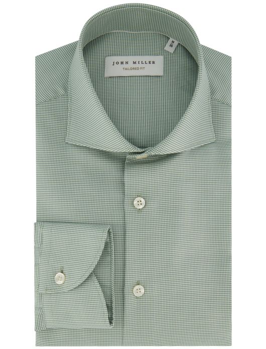 John Miller overhemd groene ruitjes tailored fit