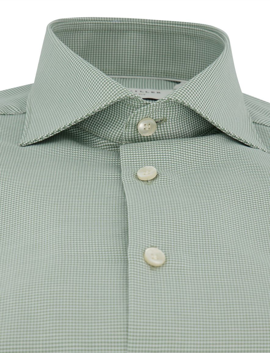 Geruit groen overhemd John Miller tailored fit strijkvrij
