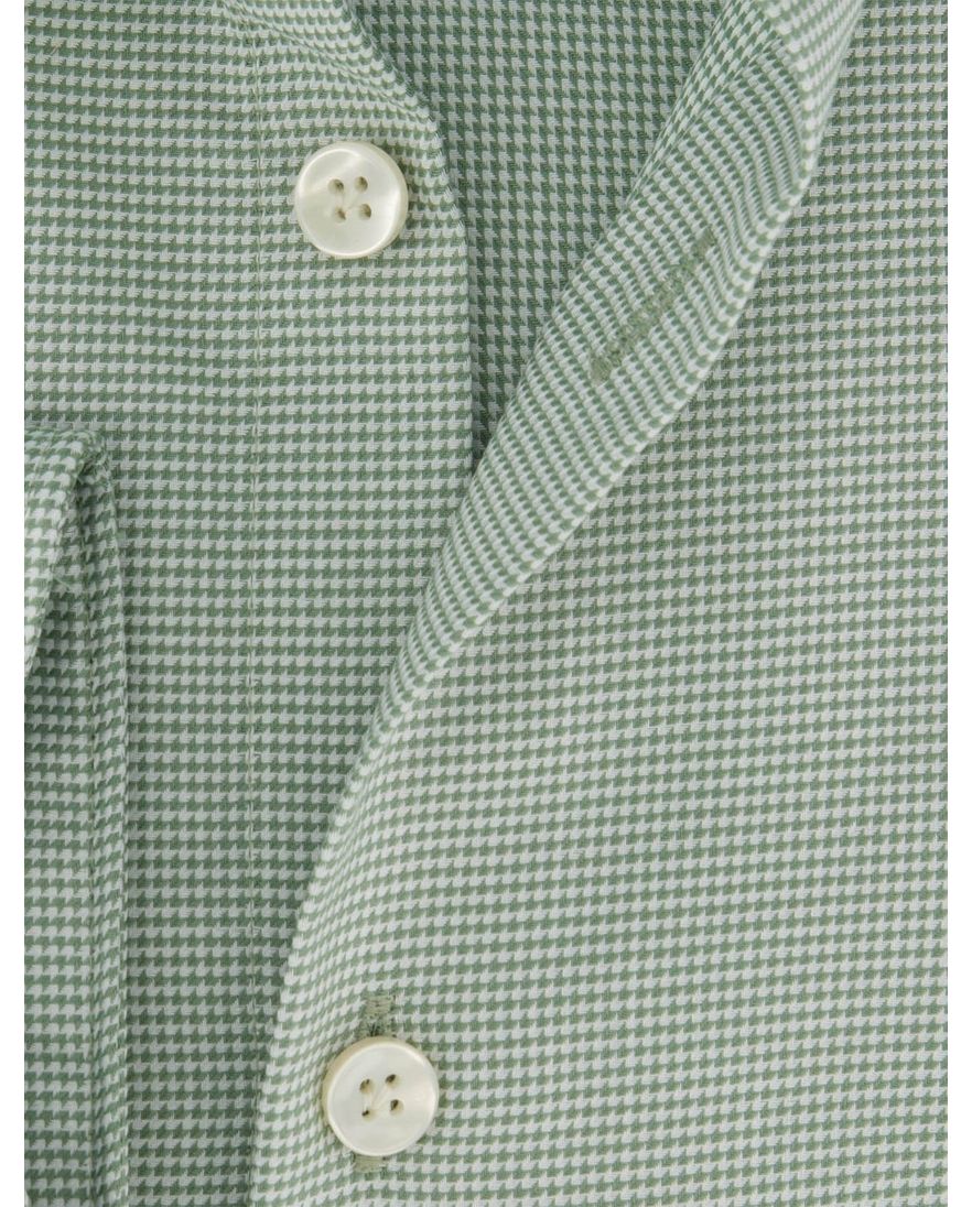 Geruit groen overhemd John Miller tailored fit strijkvrij