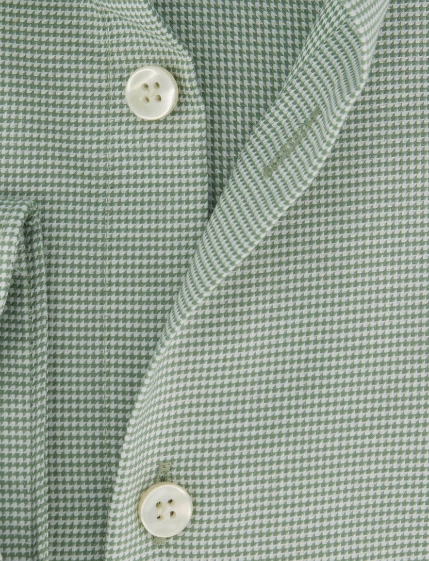 Geruit groen overhemd John Miller tailored fit strijkvrij